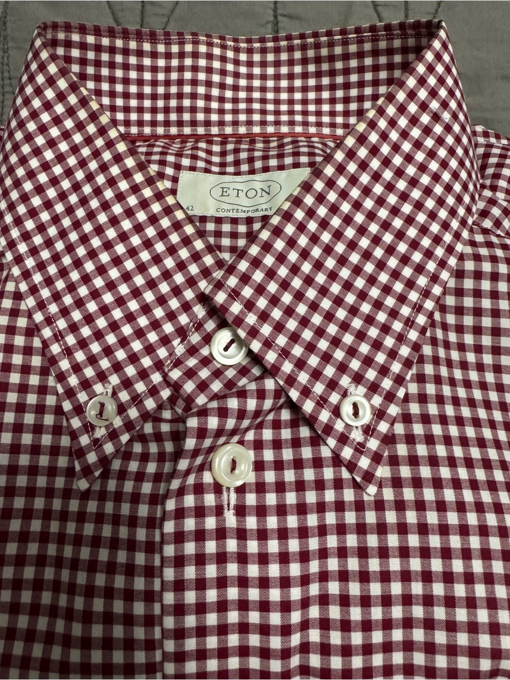 Eton Gingham Button-Down Shirt Large